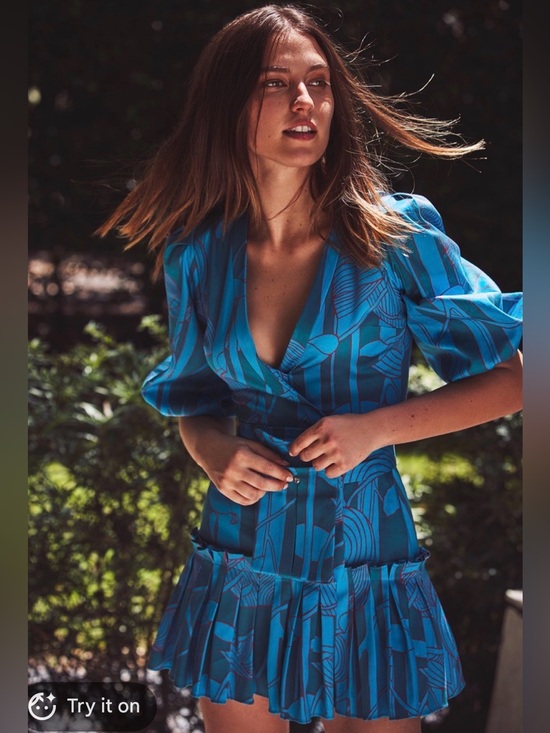 Alexis Dresses & Skirts - Alexis Sakura Teal Printed Mini Dress